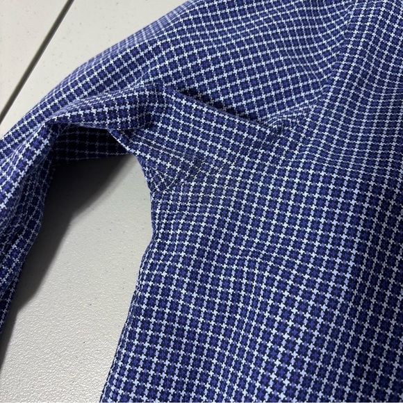 Johnston & Murphy Men's Medium Button Front Dress Casual Shirt Workwear Blue - Picture 5 of 7